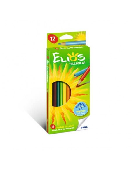 Matite colorate Fila Elios Triangular in conf. da 12 colori assortiti F273300