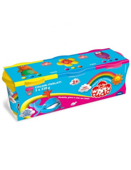 Pasta modellabile Didò Tris 220 g - conf. 3 pezzi - giallo