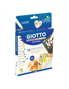 Pennarelli Giotto Decor Materials in conf. da 12 colori assortiti F453400