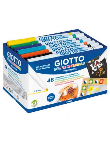 Pennarelli Giotto Decor Materials in school pack da 48 colori assortiti F524600