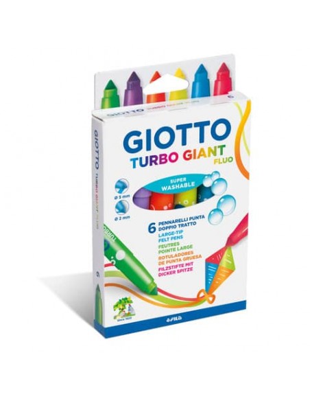 Pennarelli Giotto Turbo Giant in conf. 6 colori Fluo assortiti F433000