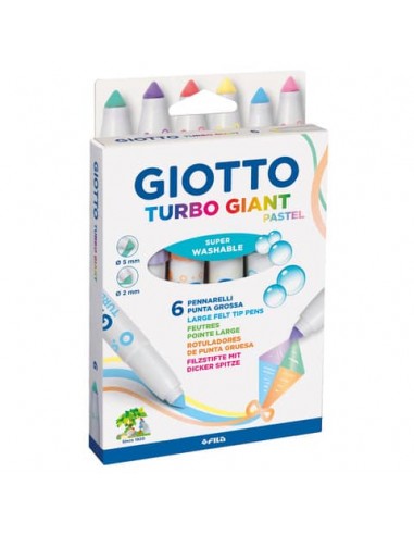 Pennarelli Giotto Turbo Giant in conf. 6 colori Pastel assortiti F431000