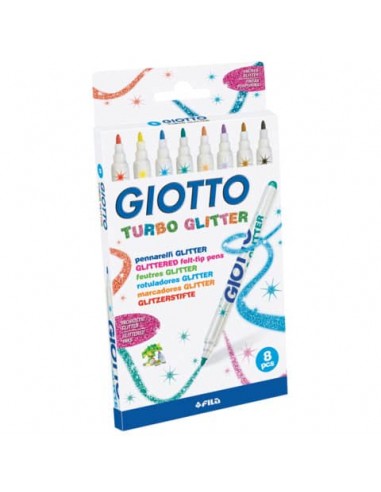 Pennarelli Giotto Turbo Glitter in conf. da 8 colori assortiti F425800