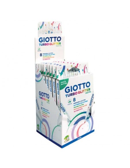 Pennarelli Giotto Turbo Glitter in conf. da 8 colori Pastel assortiti F426300