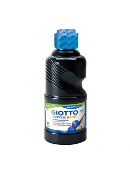 Tempera acrilica Giotto in flacone da 250 ml nero - F534024