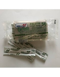 Palette caffè Dopla Green in legno conf. 50 pz 90 mm - imbustate singolarmente 5047