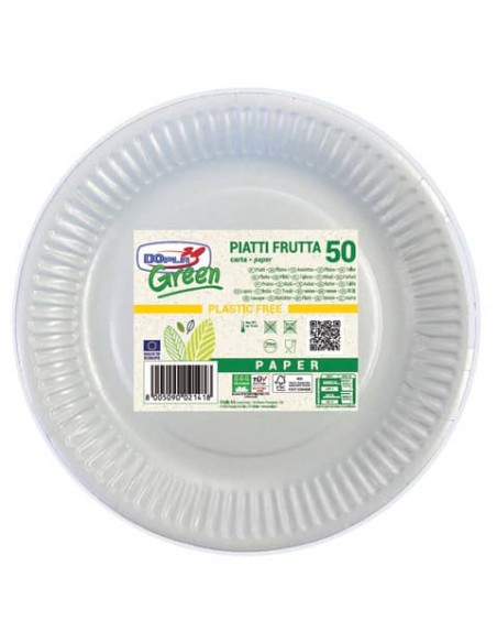 Piatti frutta fibra vergine Dopla Green Ø 180 mm - conf. 50 pz 11800