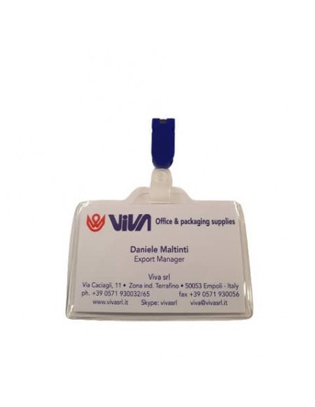 Portanome in pvc Viva aggancio-cartoncino conf. 100pz 95x60 mm 145+150PL