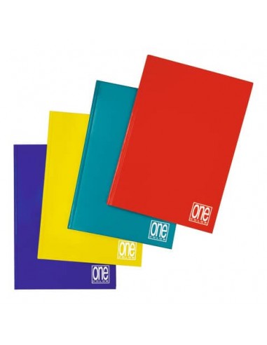 Maxi quaderno cartonato One Color  - A4 60 gr/mq - 240 facciate a righe 0A con margine colori assortiti - 5959