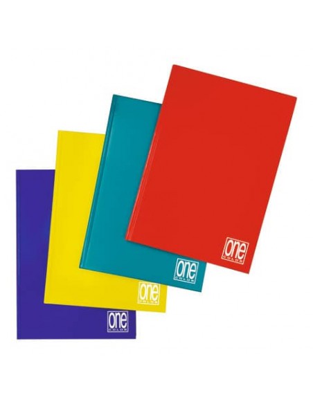Maxi quaderno cartonato One Color  - A4 60 gr/mq - 240 facciate a righe 0A con margine colori assortiti - 5959
