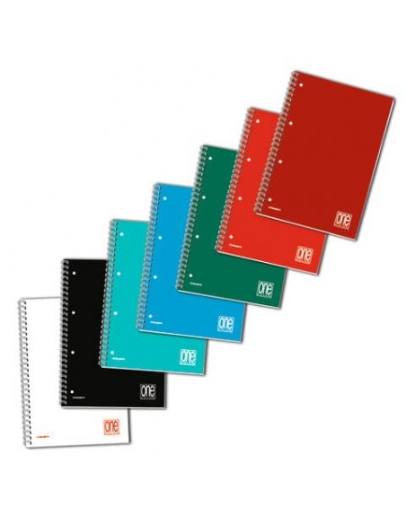 Quaderno spiralato One Color A5 - 80 g/m2 - 60 ff con 4 fori - 1R 1299