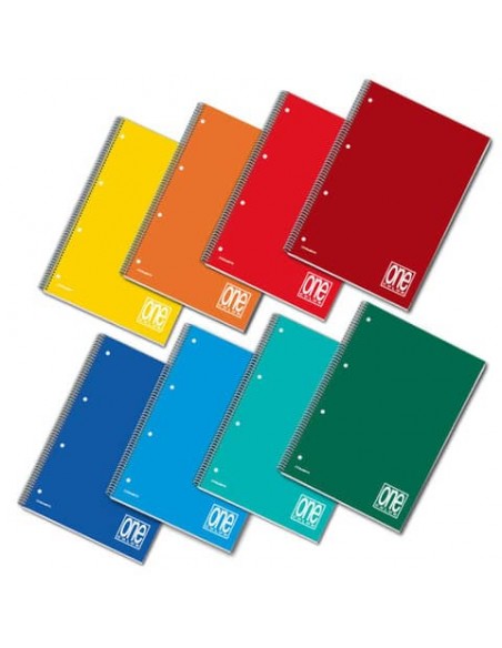Quaderno spiralato One Color A5 - 80 g/m2 - 60 ff con 4 fori - 4 mm 1147