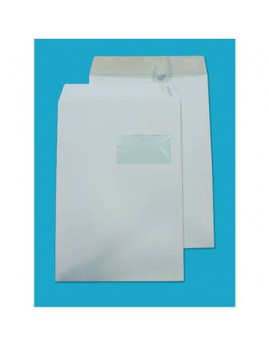 Busta a sacco con finestra Blasetti bianco - 100 g/m2 - conf. 500 buste - 230x330 mm - 639