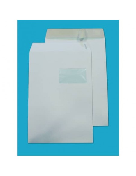 Busta a sacco con finestra Blasetti bianco - 100 g/m2 - conf. 500 buste - 230x330 mm - 639