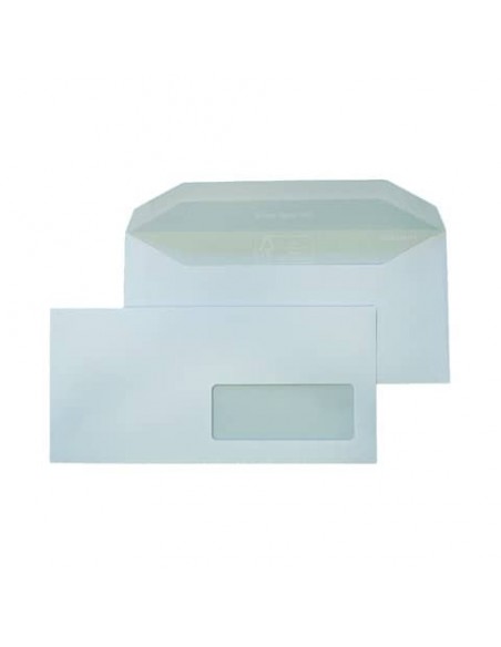 Busta bianca con finestra Blasetti Super Pocket 80 g/m2 in conf. 500 buste 110x230 mm - 126