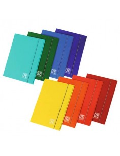Cartella con elastico One Color dorso piatto conf. 10 colori assortiti 2390