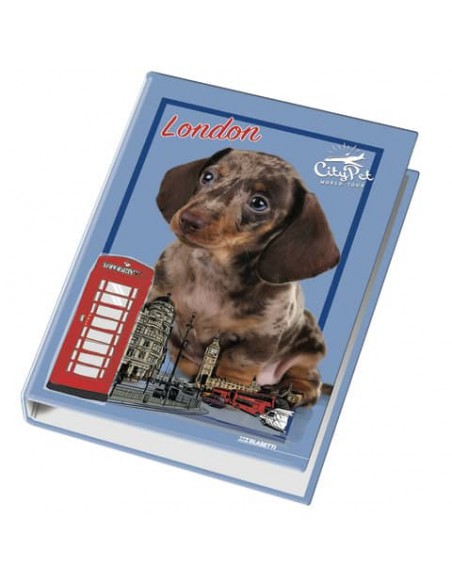Raccoglitore ad anelli Blasetti - 4 anelli Ø 30 - 26x32 cm per fogli A4 - fantasie assortite Cuccioli - 4170
