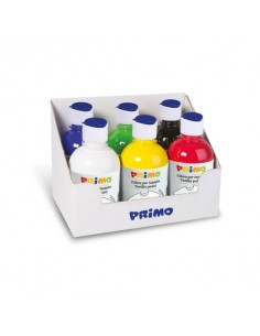 Colore per tessuto Primo in bottiglia con tappo dosatore 300 ml - conf. da 6 colori assortiti - 411TX6ASS