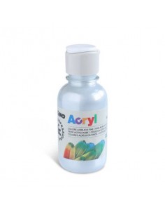 Colore acrilico Primo in bottiglia PET con tappo dosatore 125 ml - 910 argento - 402TA125910