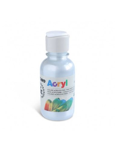 Colore acrilico Primo in bottiglia PET con tappo dosatore 125 ml - 910 argento - 402TA125910