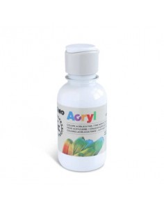 Colore acrilico Primo in bottiglia PET con tappo dosatore 125 ml - 100 bianco - 402TA125100