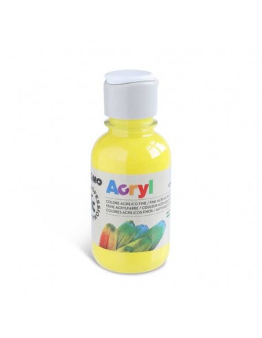 Colore acrilico Primo in bottiglia PET con tappo dosatore 125 ml - 201 giallo - 402TA125201