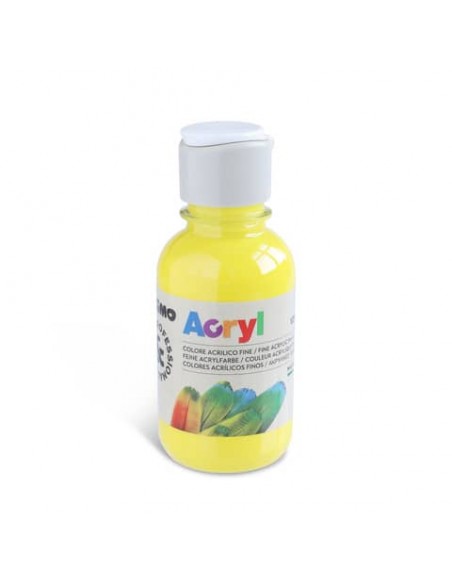 Colore acrilico Primo in bottiglia PET con tappo dosatore 125 ml - 201 giallo - 402TA125201