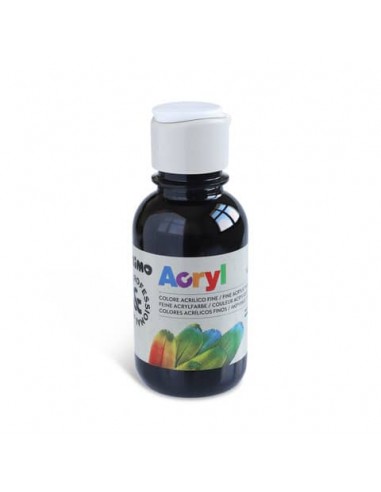 Colore acrilico Primo in bottiglia PET con tappo dosatore 125 ml - 800 nero - 402TA125800