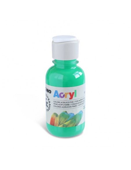 Colore acrilico Primo in bottiglia PET con tappo dosatore 125 ml - 610 verde brillante - 402TA125610