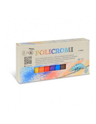 Gessi policromi per artisti Primo in conf. da 12 colori assortiti - 020GC12I