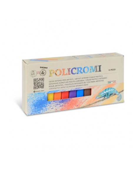 Gessi policromi per artisti Primo in conf. da 12 colori assortiti - 020GC12I