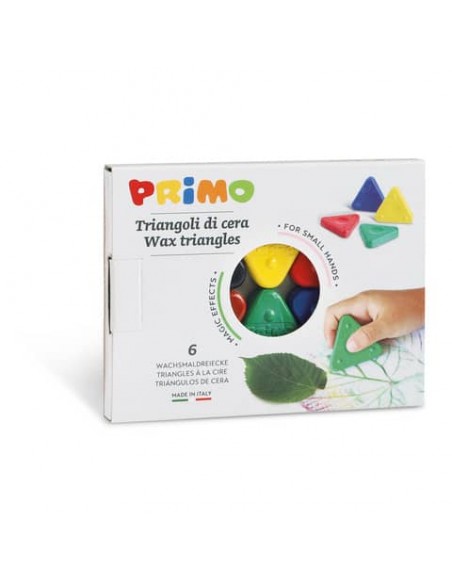 Triangoli di cera Primo 5 mm colori assortiti - conf. 6 pezzi - 074TRI6