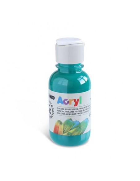 Colore acrilico Primo in bottiglia PET con tappo dosatore 125 ml - 641 verde smeraldo - 402TA125641