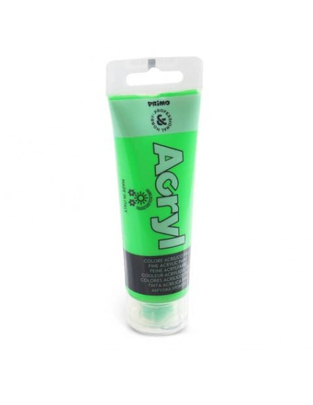 Colore acrilico Primo in bottiglia PET con tappo dosatore 75 ml - 610 verde fluo - 420TAF75610