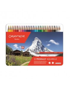 Matite colorate acquerellabili Carand'Ache Prismalo scatola di metallo 30 colori assortiti - 999330