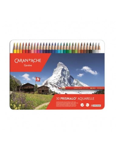 Matite colorate acquerellabili Carand'Ache Prismalo scatola di metallo 30 colori assortiti - 999330
