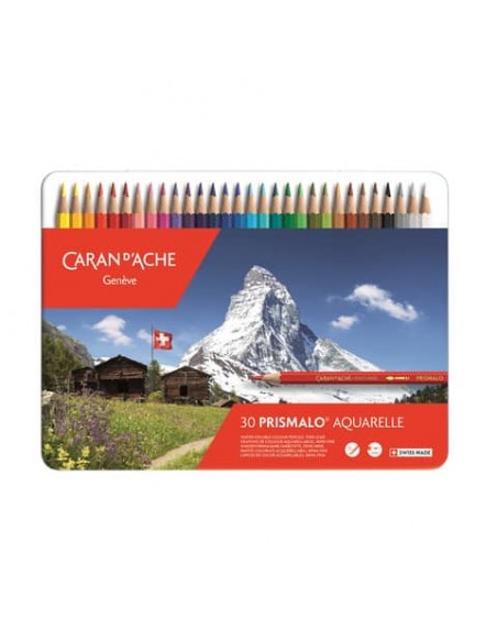 Matite colorate acquerellabili Carand'Ache Prismalo scatola di metallo 30 colori assortiti - 999330
