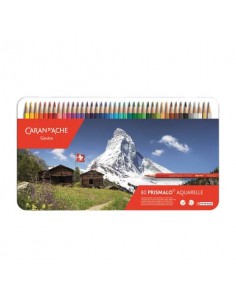 Matite colorate acquerellabili Carand'Ache Prismalo scatola di metallo 80 colori assortiti - 999380