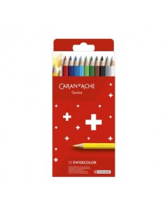 Matite colorate permanenti Carand'Ache Swisscolor in conf. da 12 colori assortiti - 1284 812