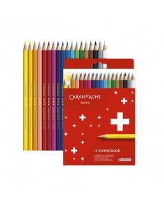 Matite colorate permanenti Carand'Ache Swisscolor in conf. da 18 colori assortiti - 1284 818
