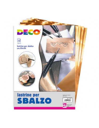 Lastrine in alluminio e rame Deco 20x30 cm - conf. da 12 pezzi - 113/4