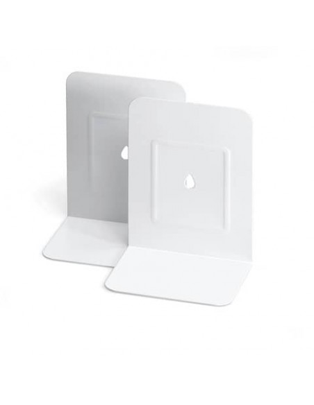 Reggilibri in metallo Lebez in conf. da 2 pezzi - bianco - 088-B