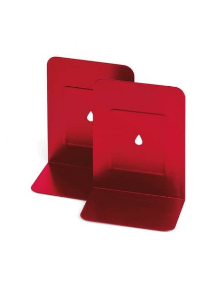 Reggilibri in metallo Lebez in conf. da 2 pezzi - rosso - 088-R