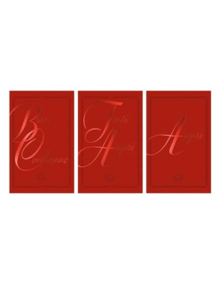 Biglietti Biembi Midi Da Vinci Compleanno e Auguri 9x14 cm conf. 18 pz assortiti rosso - BXBDKTC11