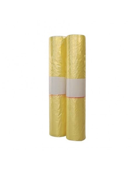 Sacchi immondizia in rotolo Erisack 72x110 cm HDPE 18 g - 12 my - 100 L giallo trasparente - 20 sacchi - SP159