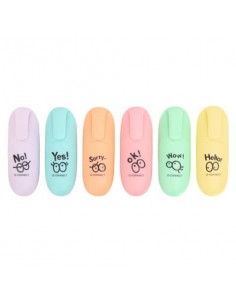 Set mini evidenziatori Q-Connect colori assortiti pastello - conf. 6 pezzi - KF17419