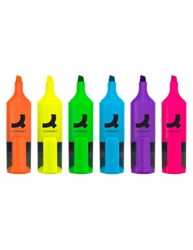 Set mini evidenziatori Q-Connect colori assortiti neon - conf. 6 pezzi - KF03774