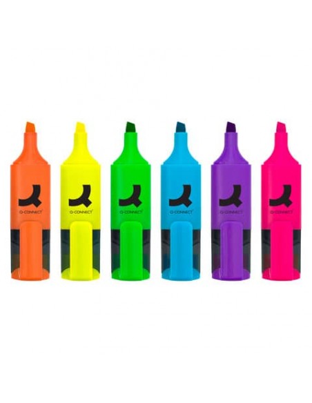 Set mini evidenziatori Q-Connect colori assortiti neon - conf. 6 pezzi - KF03774