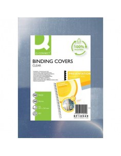 Copertine lucide per rilegatura Q-Connect in PET A4  150 micron - conf. 100 pezzi - KF10949