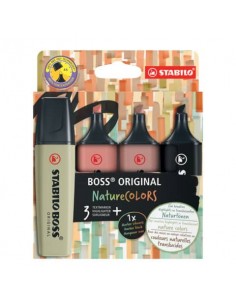 Evidenziatori Stabilo Boss Nature Colors - colori assortiti - conf. da 4 pezzi - 70/4-2-3
